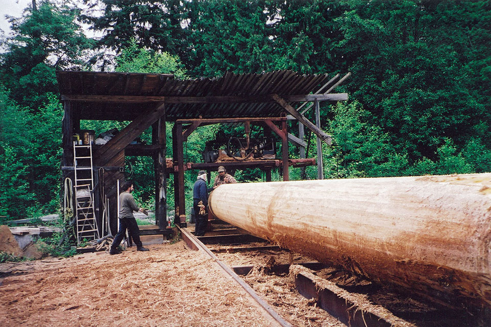 Fabrication of a log for Katsura Gate